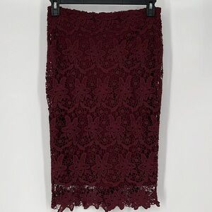 ATMOSPHERE SKIRT‎ BURGUNDY LACE SKIRT